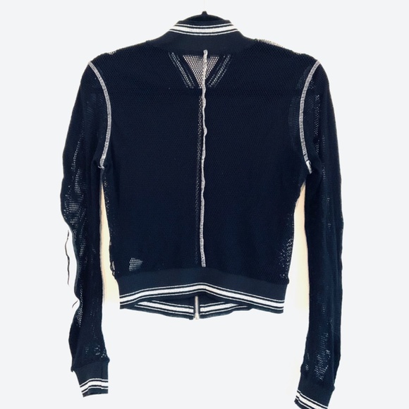 HALE BOB Mesh Embroidered Lace Long Sleeve Bomber Jacket Sz S - Picture 2 of 3